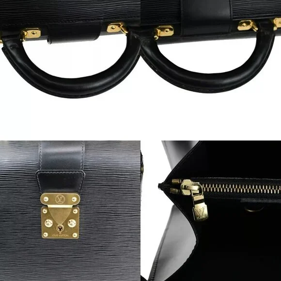 LOUIS VUITTON Serviette Fermoir Business Hand Bag Epi Leather BK